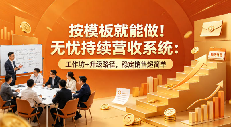 按模板就能做！无忧持续营收系统：工作坊+升级路径，稳定销售超简单【原创双语字幕】-惠声资源站