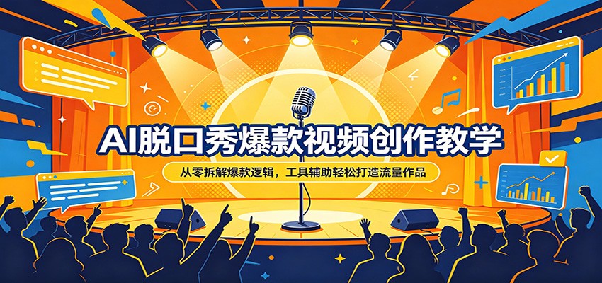AI脱口秀爆款视频创作教学：从零拆解爆款逻辑，工具辅助轻松打造流量作品-惠声资源站