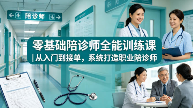 零基础陪诊师全能训练课｜从入门到接单，系统打造职业陪诊师-惠声资源站