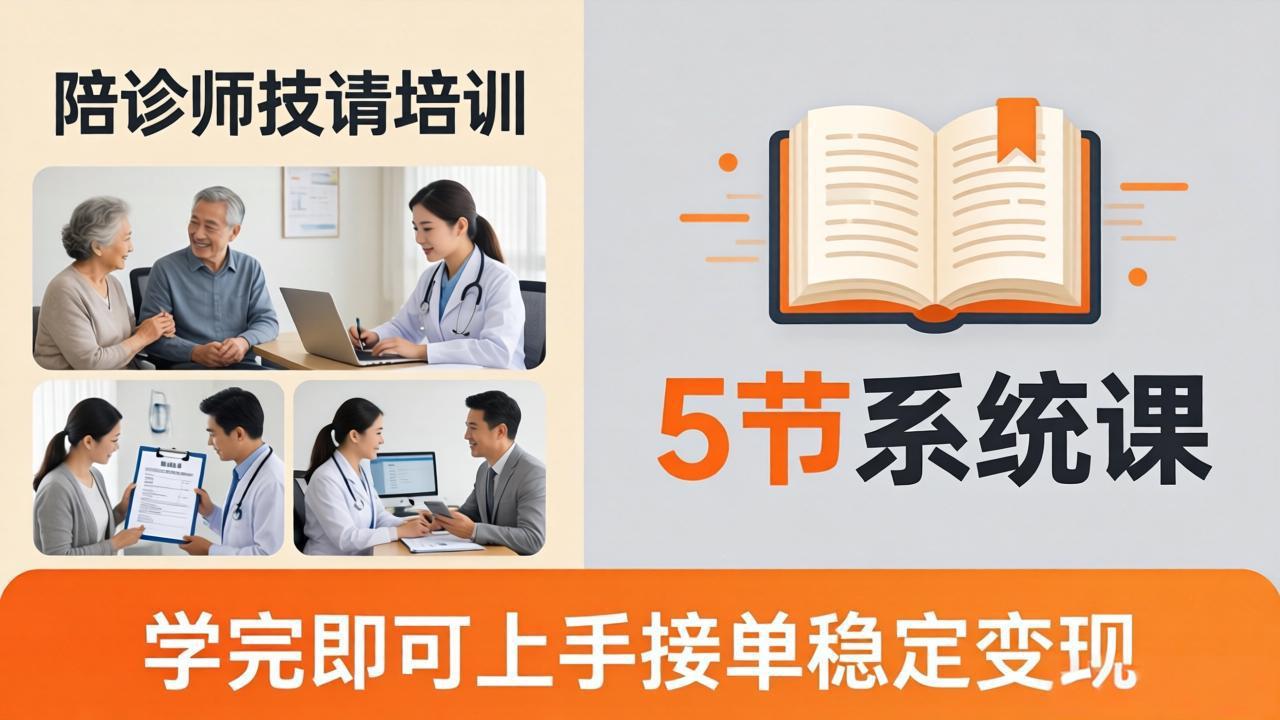 想做陪诊师不知从何下手？5节系统课教你掌握核心技能，学完即可上手接单稳定变现-惠声资源站
