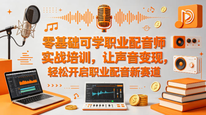 零基础可学职业配音师实战培训，让声音变现，轻松开启职业配音新赛道-惠声资源站