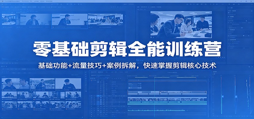 零基础剪辑全能训练营：基础功能+流量技巧+案例拆解，快速掌握剪辑核心技术-惠声资源站