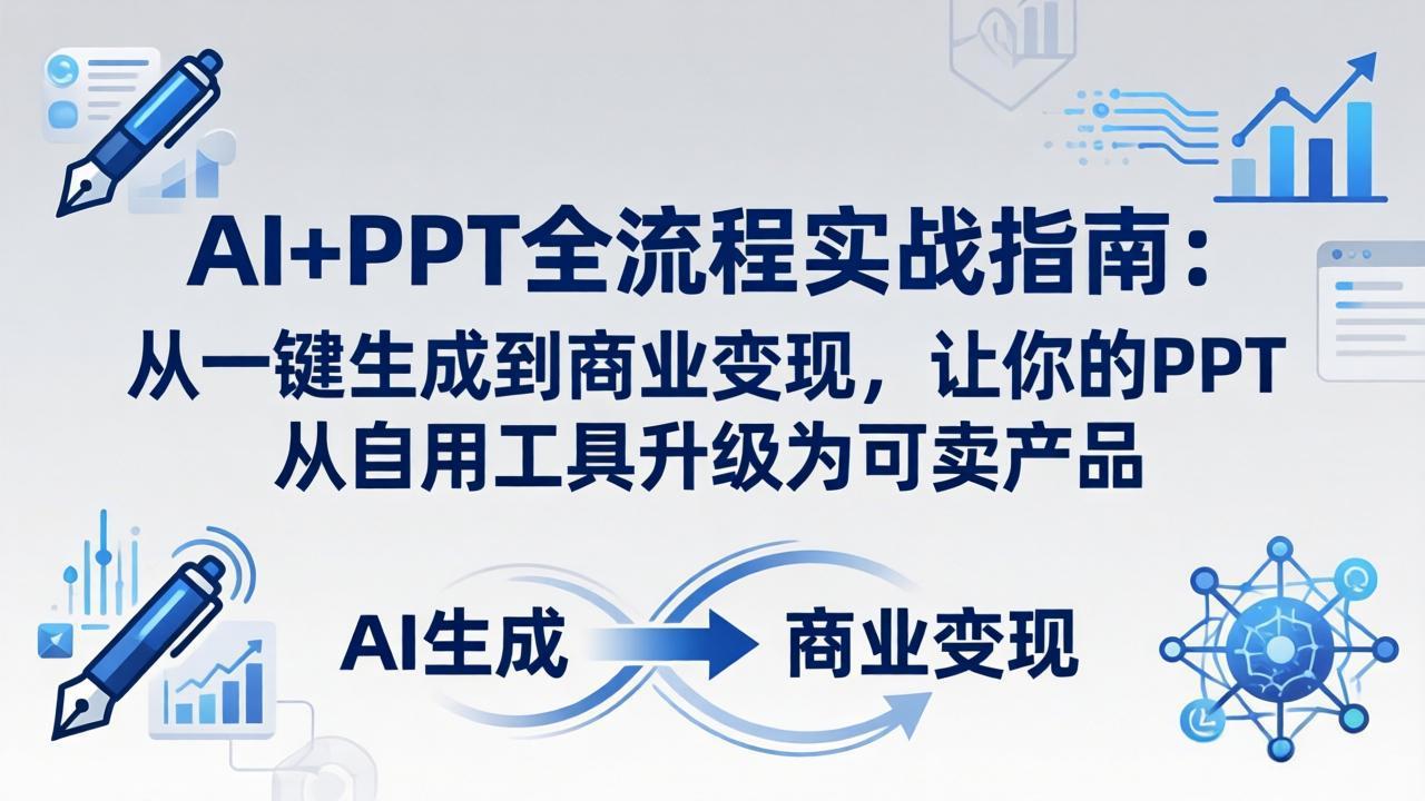 AI+PPT全流程实战指南-更新4月21：从一键生成到商业变现，让你的PPT从自用工具升级为可卖产品-惠声资源站