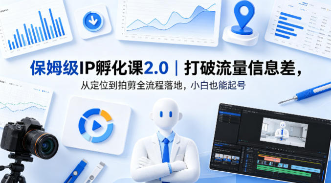 保姆级IP孵化课2.0｜打破流量信息差，从定位到拍剪全流程落地，小白也能起号-惠声资源站