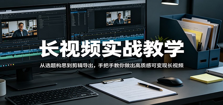 长视频实战教学，从选题构思到剪辑导出，手把手教你做出高质感可变现长视频-惠声资源站