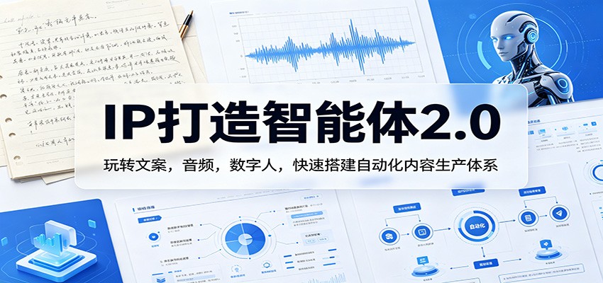 IP打造智能体2.0：玩转文案，音频，数字人，快速搭建自动化内容生产体系-惠声资源站
