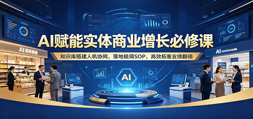 AI赋能实体商业增长必修课：知识库搭建人机协同，落地极简SOP，高效拓客业绩翻倍-惠声资源站