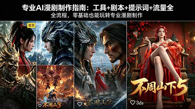 专业AI漫剧制作指南：工具+剧本+提示词+流量全流程，零基础也能玩转专业漫剧制作-惠声资源站