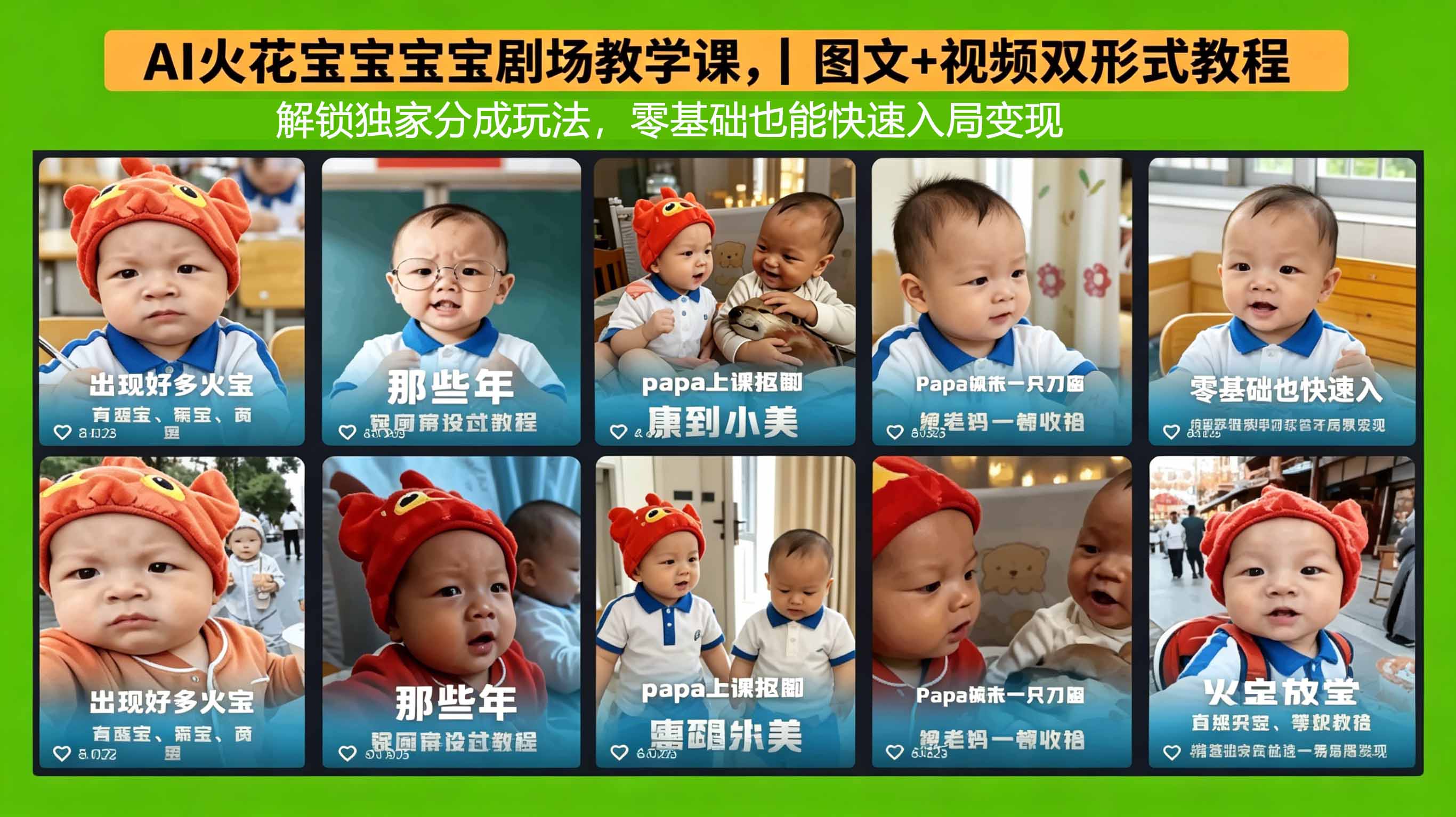 AI火花宝宝宝宝剧场教学课，图文+视频双形式教程，解锁独家分成玩法，零基础也能快速入局变现-惠声资源站