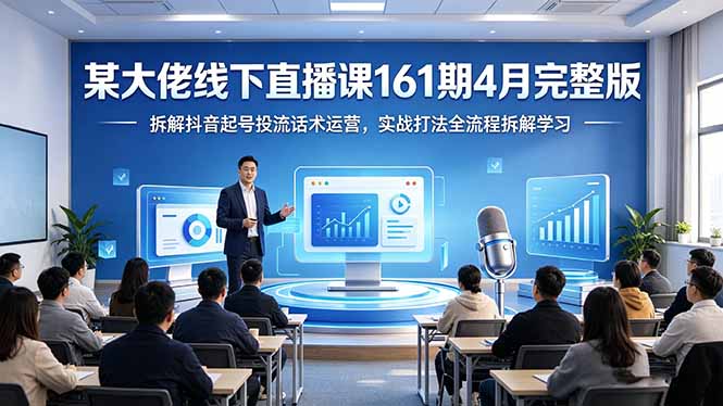 某大佬线下直播课161期4月完整版，拆解抖音起号投流话术运营，实战打法全流程拆解学习-惠声资源站