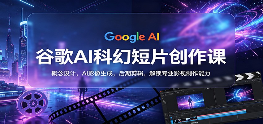 谷歌AI科幻短片创作课：概念设计，AI影像生成，后期剪辑，解锁专业影视制作能力-惠声资源站