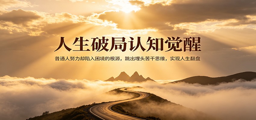 人生破局认知觉醒，普通人努力却陷入困境的根源，跳出埋头苦干思维，实现人生翻盘-惠声资源站