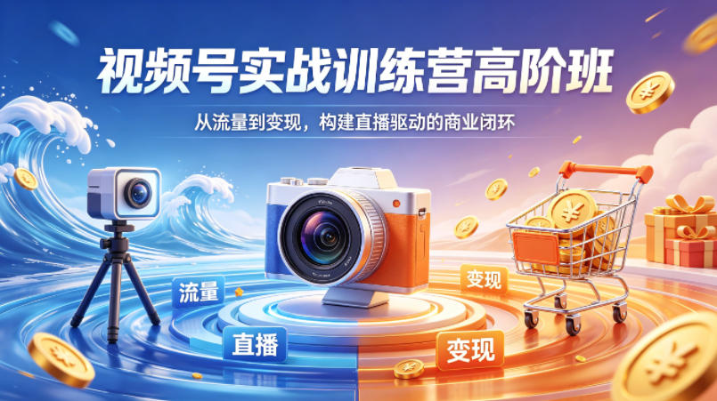 视频号实战训练营高阶班，从流量到变现，构建直播驱动的商业闭环(26年4月)-惠声资源站