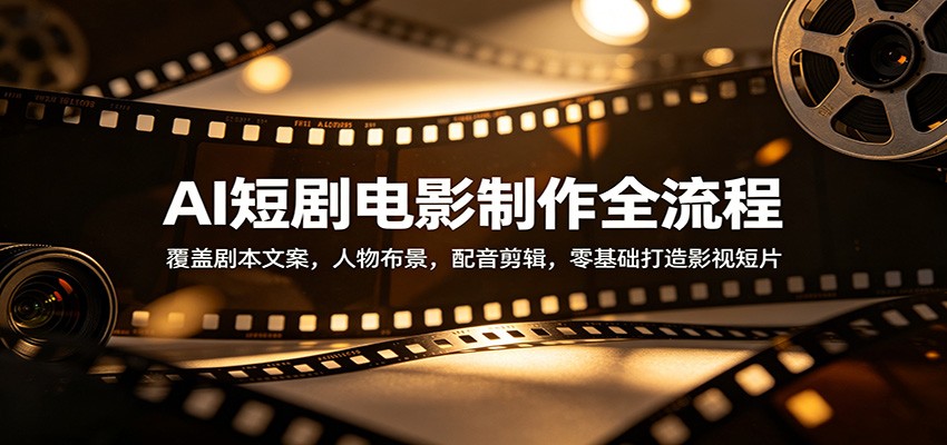 AI短剧电影制作全流程：覆盖剧本文案，人物布景，配音剪辑，零基础打造影视短片-惠声资源站