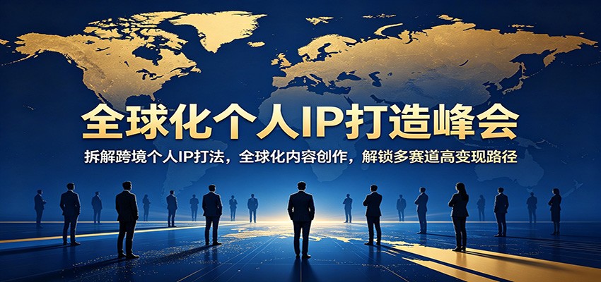 全球化个人IP打造峰会：拆解跨境个人IP打法，全球化内容创作，解锁多赛道高变现路径-惠声资源站