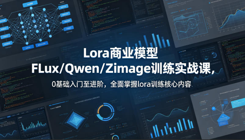 系统性学习Lora商业模型FLux／Qwen／Zimage训练实战课，0基础入门至进阶，全面掌握lora训练核心内容-惠声资源站