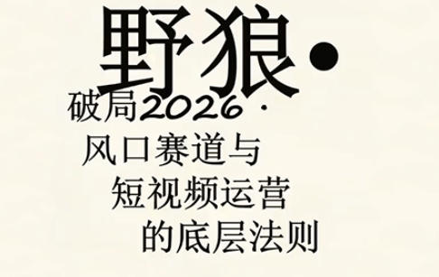 野狼团队·多平台实操运营课，覆盖AI口播、服装、好物、漫剪等热门玩法(更新4月29日)-惠声资源站