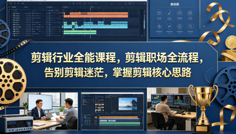 剪辑行业全能课程，剪辑职场全流程，告别剪辑迷茫，掌握剪辑核心思路-惠声资源站