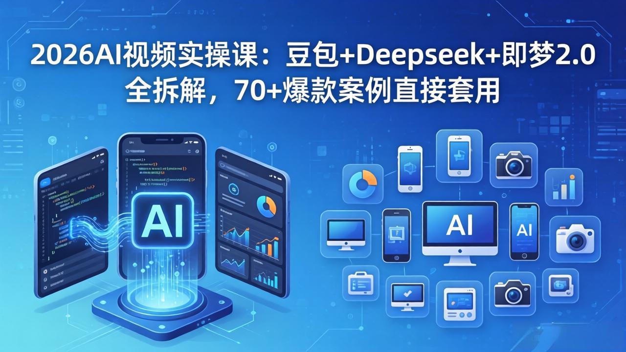2026AI视频实操课：豆包+Deepseek+即梦2.0全拆解，70+爆款案例直接套用-惠声资源站