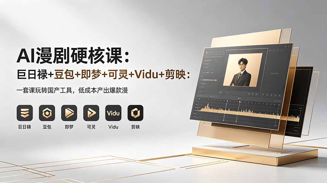 AI漫剧硬核课：巨日禄+豆包+即梦+可灵+Vidu+剪映：一套课玩转国产工具，低成本产出爆款漫剧-惠声资源站
