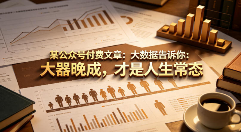 某公众号付费文章：大数据告诉你：大器晚成，才是人生常态-惠声资源站