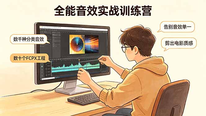 全能音效实战训练营：数千种分类音效+数十个FCPX工程，告别音效单一，剪出电影质感-惠声资源站