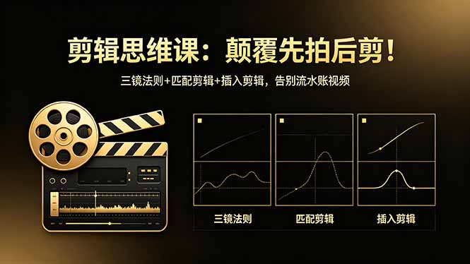 剪辑思维课：颠覆先拍后剪！三镜法则+匹配剪辑+插入剪辑，告别流水账视频-惠声资源站