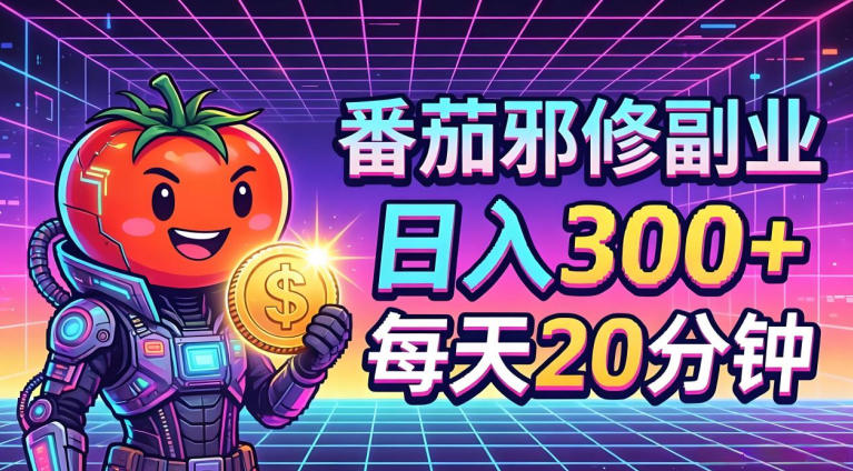 番茄小说撸金，日入300+，每天20分钟！五一必看，独家项目，副业小白友好，超级简单【揭秘】-惠声资源站