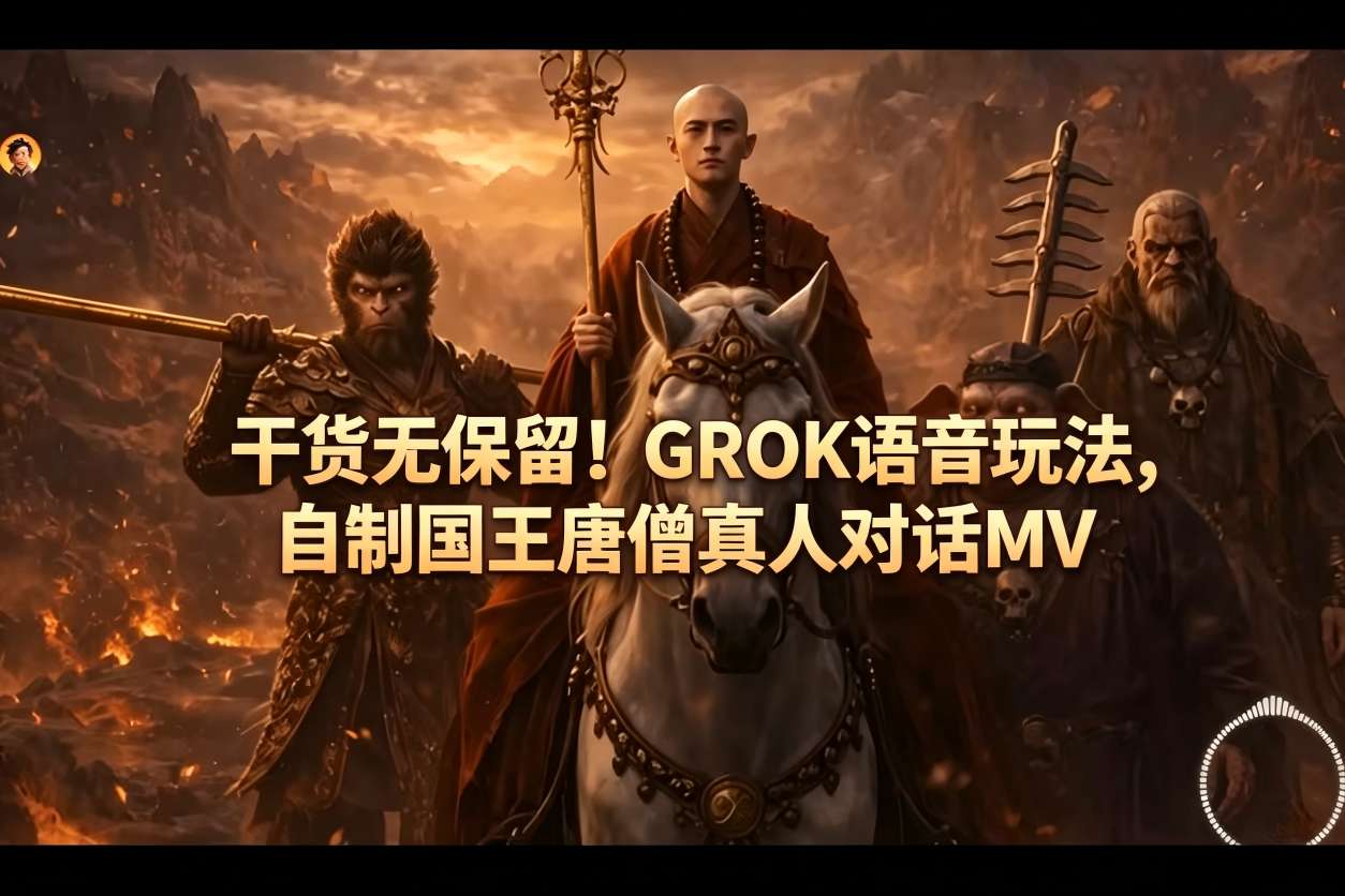 干货无保留！GROK语音玩法，自制国王唐僧真人对话MV-惠声资源站