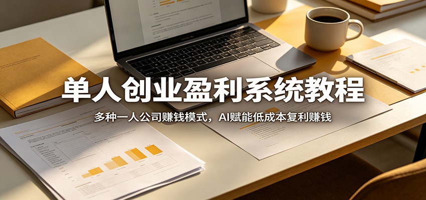 单人创业盈利系统教程：多种一人公司赚钱模式，AI赋能低成本复利赚钱-惠声资源站