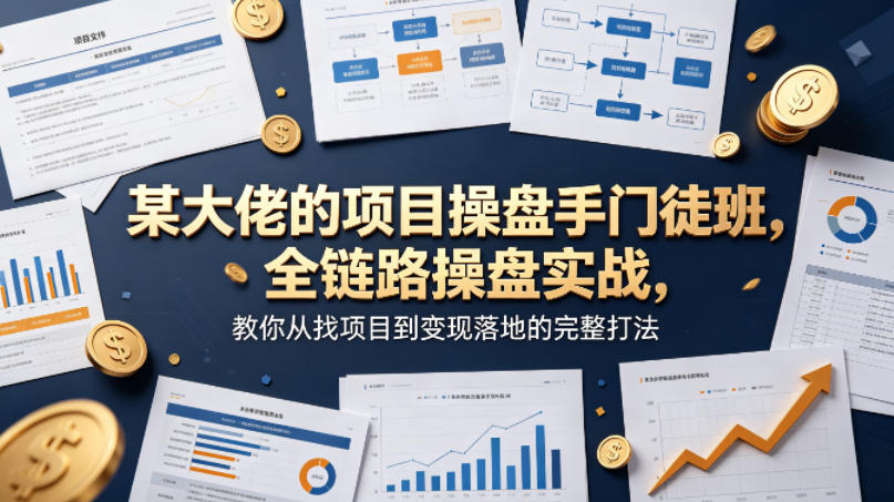某大佬的项目操盘手门徒班，全链路操盘实战，教你从找项目到变现落地的完整打法-惠声资源站