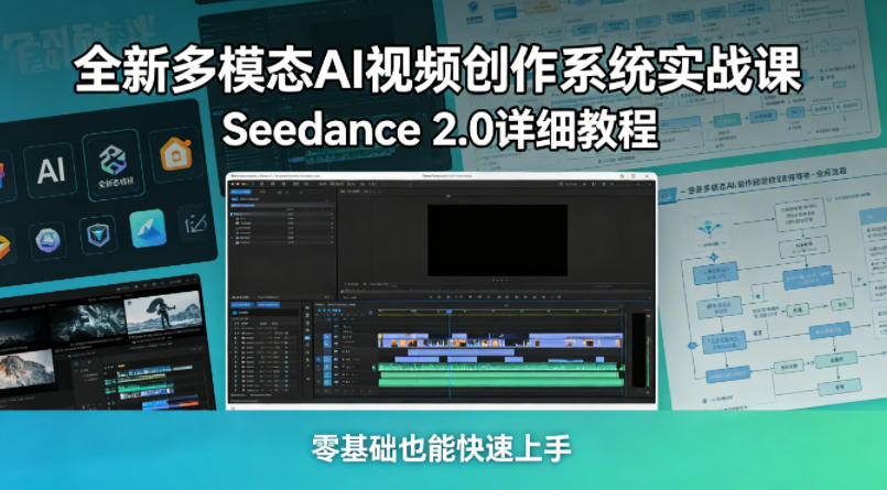 全新多模态AI视频创作系统实战课，Seedance 2.0详细教程，零基础也能快速上手-惠声资源站
