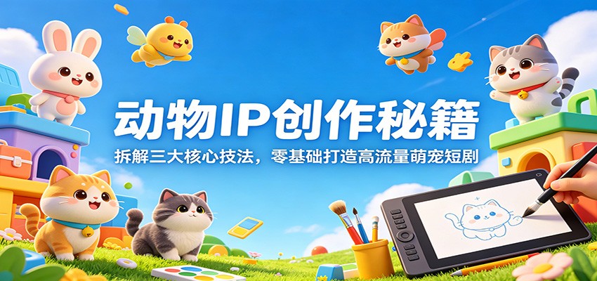 动物IP创作秘籍：拆解三大核心技法，零基础打造高流量萌宠短剧-惠声资源站