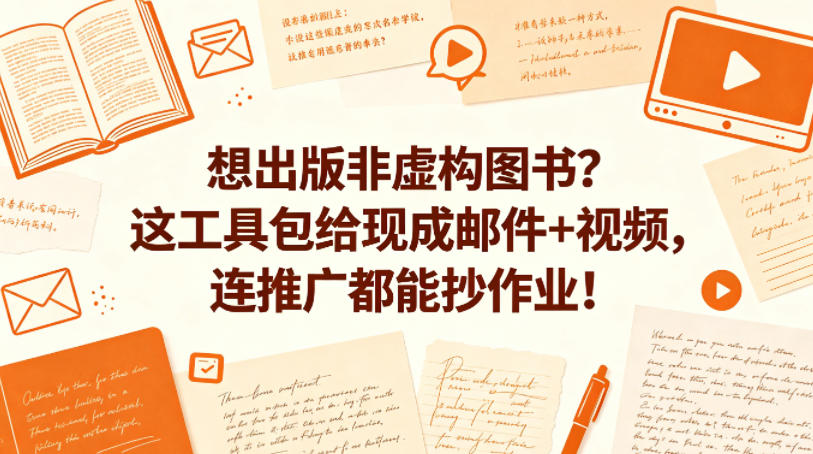 想出版非虚构图书？这工具包给现成邮件+视频，连推广都能抄作业！【原创双语字幕】-惠声资源站