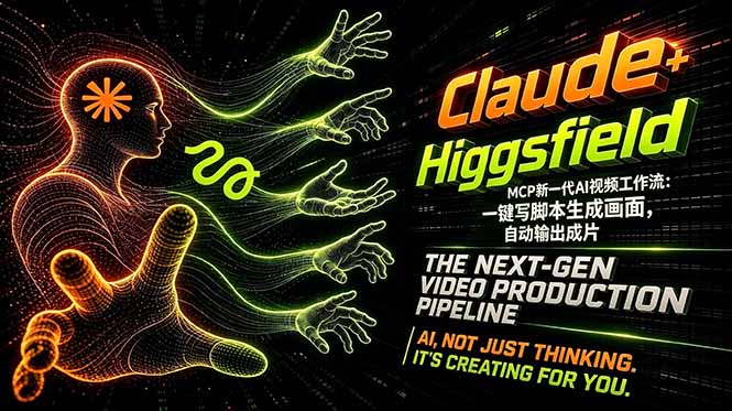 Claude+Higgsfield MCP新一代AI视频工作流：一键写脚本生成画面，自动输出成片-惠声资源站