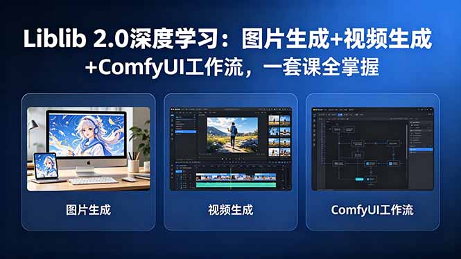 Liblib 2.0深度学习：图片生成+视频生成+ComfyUI工作流，一套课全掌握-惠声资源站