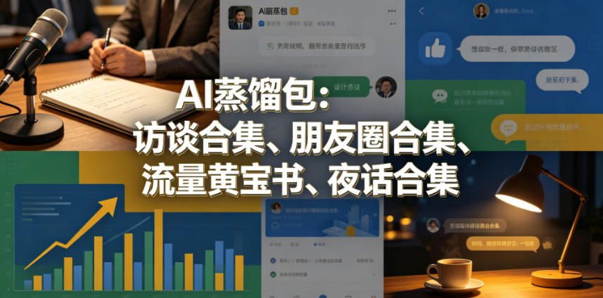 AI蒸馏包：访谈合集、朋友圈合集、流量黄宝书、夜话合集【文档】-惠声资源站