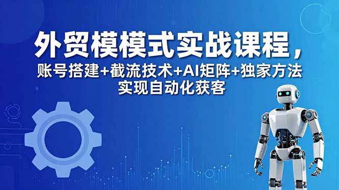 外贸新模式实战课程-更新5月，账号搭建+截流技术+AI矩阵+独家方法实现自动化获客-惠声资源站