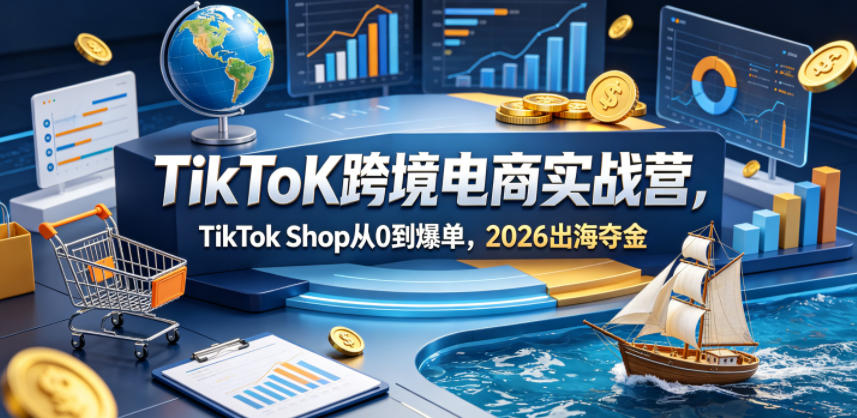 TikToK跨境电商实战营，TikTok Shop从0到爆单，2026出海夺金-惠声资源站