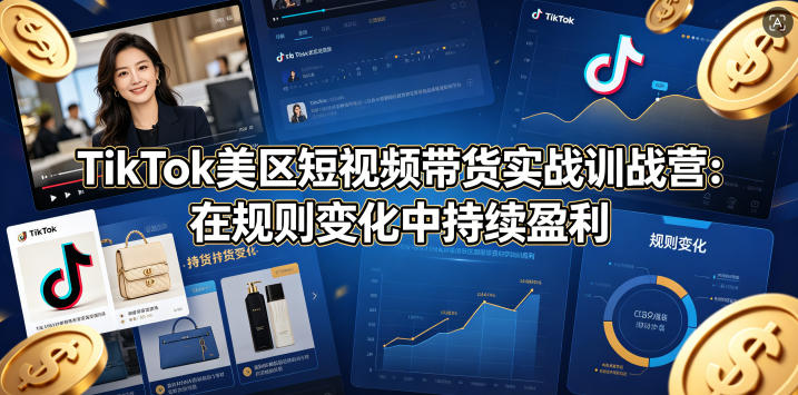 TikTok美区短视频带货实战训战营：在规则变化中持续盈利-惠声资源站