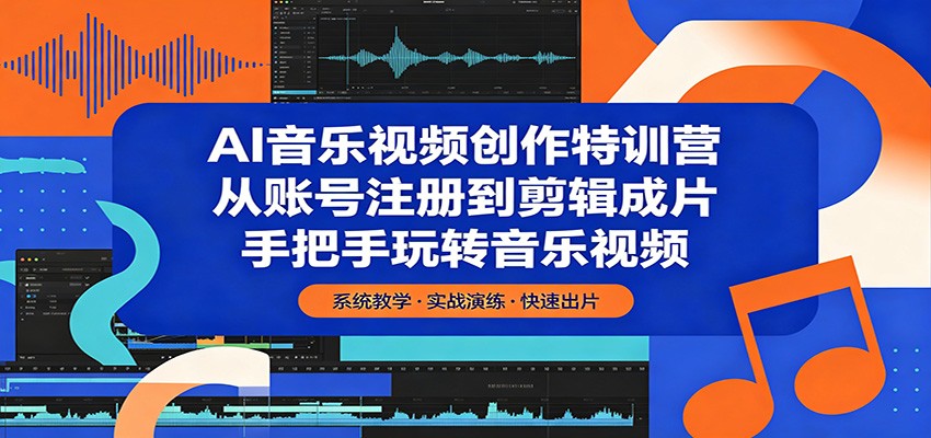 AI音乐视频创作特训营：从账号注册到剪辑成片，手把手玩转音乐视频-惠声资源站