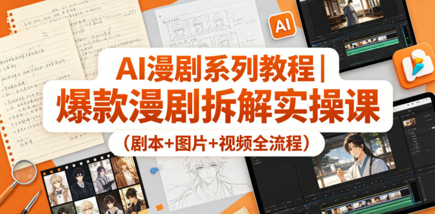 AI漫剧系列教程｜爆款漫剧拆解实操课(剧本+图片+视频全流程)-惠声资源站