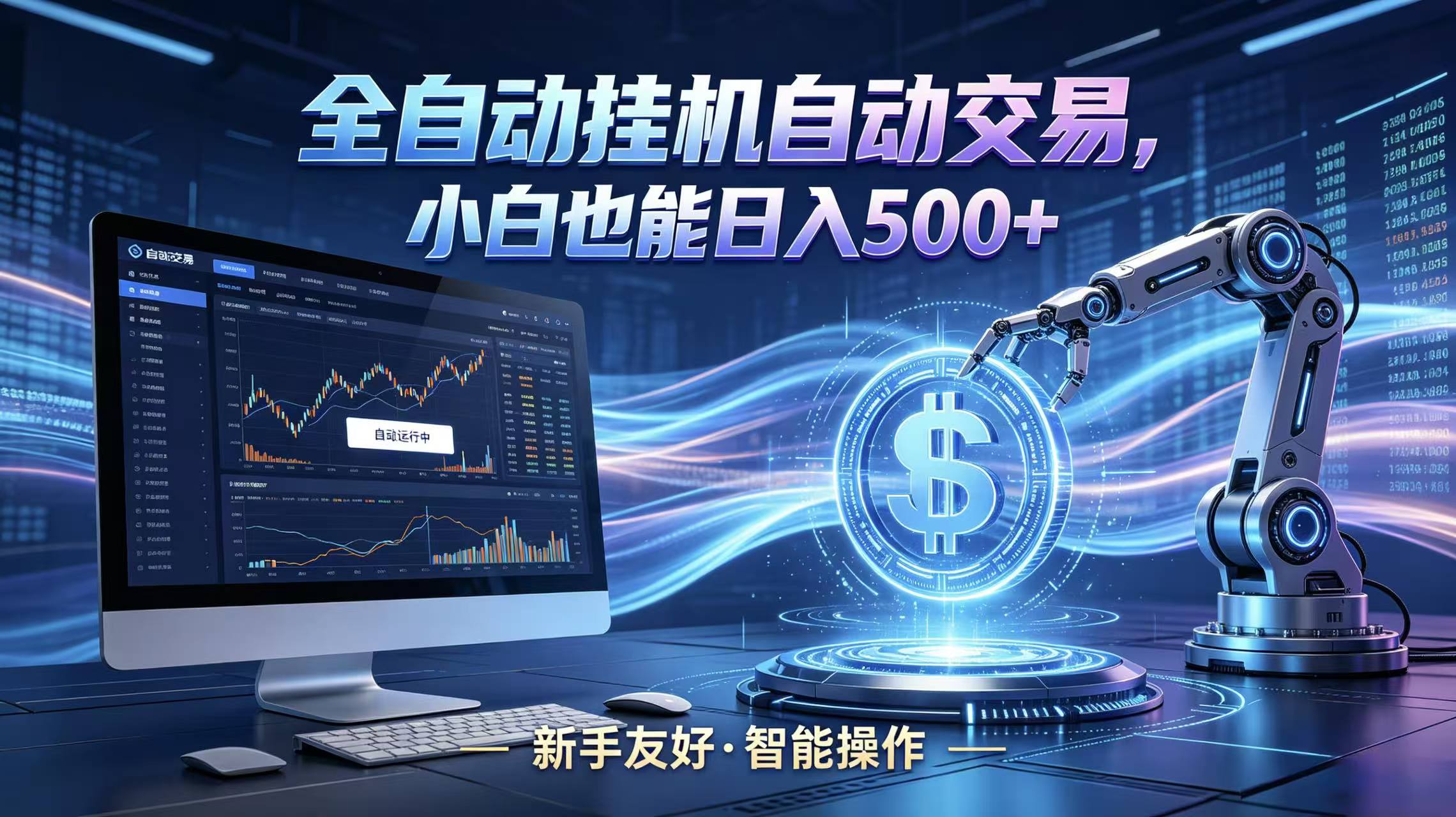 全新智能化交易助手，傻瓜式操作，小白也能快速上手，轻松实现日入500+-惠声资源站