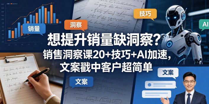 想提升销量缺洞察？销售洞察课20+技巧+AI加速，文案戳中客户超简单【原创双语字幕】-惠声资源站