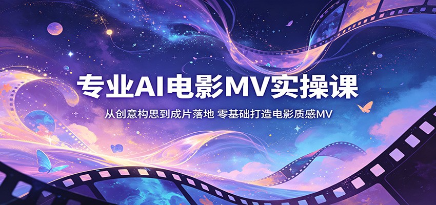 专业AI电影MV实操课：从创意构思到成片落地，零基础打造电影质感MV-惠声资源站