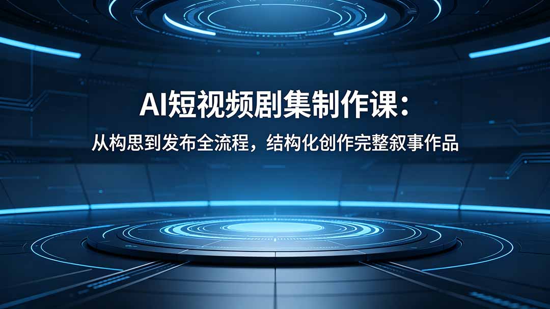 AI短视频剧集制作课：从构思到发布全流程，结构化创作完整叙事作品-惠声资源站