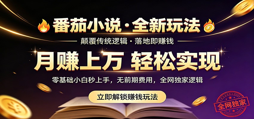 番茄小说5月最新独家玩法，稳定落地实测月入过万！-惠声资源站