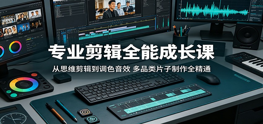 专业剪辑全能成长课：从思维剪辑到调色音效，多品类片子制作全精通-惠声资源站