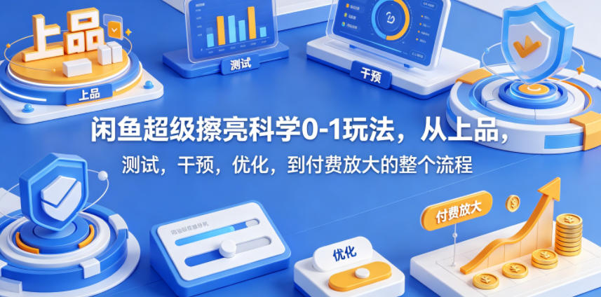 闲鱼超级擦亮科学0-1玩法，从上品，测试，干预，优化，到付费放大的整个流程-惠声资源站