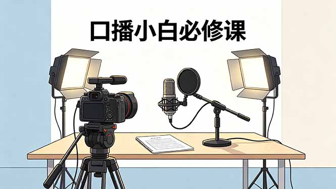口播小白必修课：录像收音灯光设备+脚本撰写，搭专业级录制场景-惠声资源站